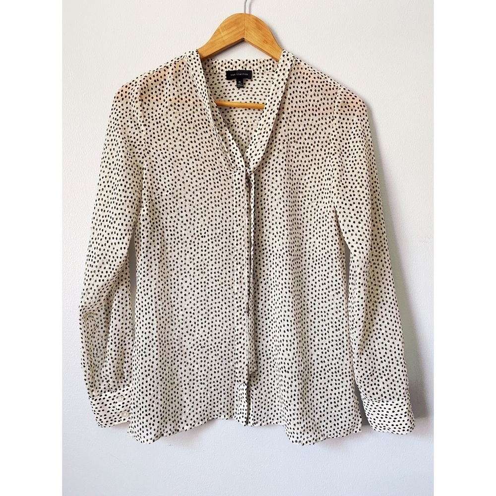 The Limited Cream and Black Dotted Blouse